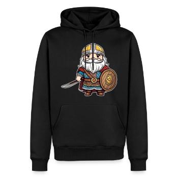 Niedlicher kleiner Wikinger mit Schwert - Männer Premium Bio Hoodie - Schwarz - Vorne - Nico (187cm)