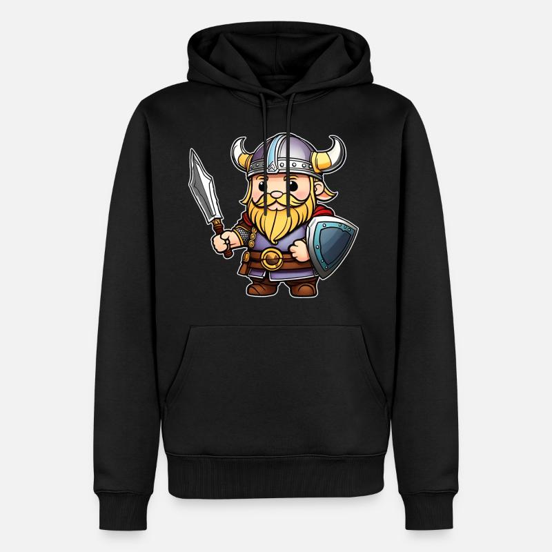 Viking mignon avec épée - Sweat à capuche Premium bio Homme - noir