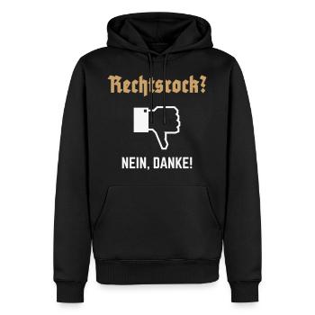 Rechtsrock? Nein, Danke! (Gegen Rechts / N / 2C) - Männer Premium Bio Hoodie - Schwarz - Vorne - Nico (187cm)