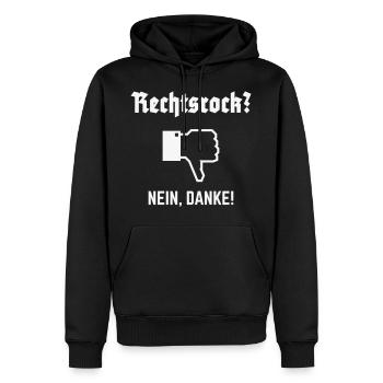 Rechtsrock? Nein, Danke! (Gegen Rechts / N / 1C) - Männer Premium Bio Hoodie - Schwarz - Vorne - Nico (187cm)