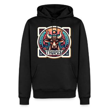 Taurus Sternzeichen - Männer Premium Bio Hoodie - Schwarz - Vorne - Nico (187cm)