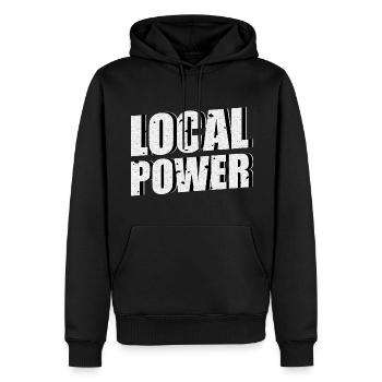 Local Power - Männer Premium Bio Hoodie - Schwarz - Vorne - Nico (187cm)