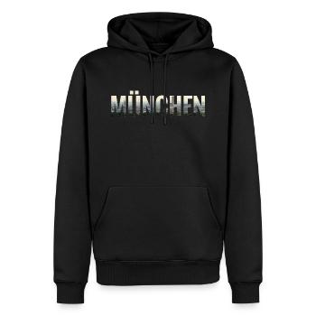 City Skyline München - Männer Premium Bio Hoodie - Schwarz - Vorne - Nico (187cm)