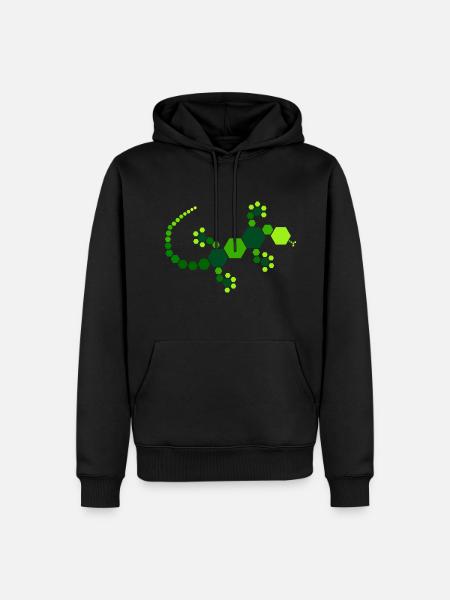 Green Hexagon Gecko - Men’s Premium Organic Hoodie - black