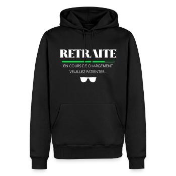 Retraite en cours de chargement - Sweat à capuche Premium bio Homme - noir - Devant - Nico (187cm)