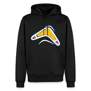 Boomerang - Men’s Premium Organic Hoodie - black - Front - Nico (187cm)