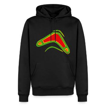 Boomerang - Men’s Premium Organic Hoodie - black - Front - Nico (187cm)