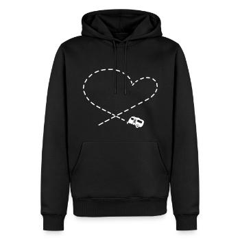 Caravane Camperlove - Sweat à capuche Premium bio Homme - noir - Devant - Nico (187cm)