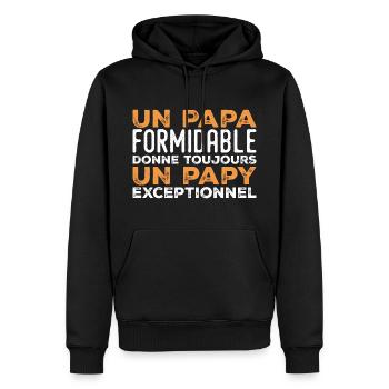 Terrific Dad Always Gives Grandpa Exceptional - Men’s Premium Organic Hoodie - black - Front - Nico (187cm)
