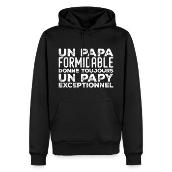 Terrific Dad Always Gives Grandpa Exceptional - Men’s Premium Organic Hoodie - black - Front - Nico (187cm)