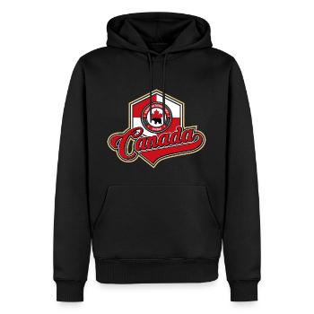 Canada - Männer Premium Bio Hoodie - Schwarz - Vorne - Nico (187cm)