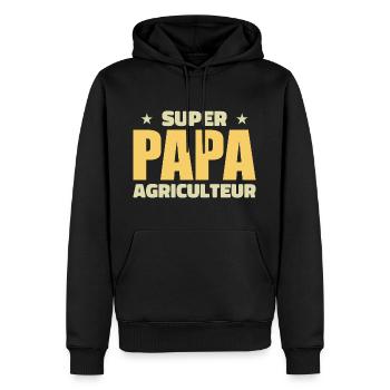 Super-Farmer-Vater - Männer Premium Bio Hoodie - Schwarz - Vorne - Nico (187cm)