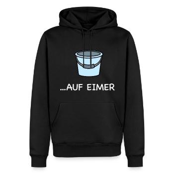 Arsch auf Eimer (Rechts) - Männer Premium Bio Hoodie - Schwarz - Vorne - Nico (187cm)