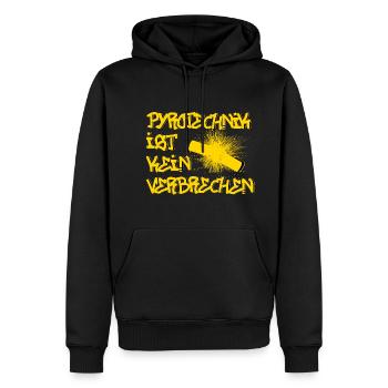 Pyrotechnik ist kein Verbrechen - Männer Premium Bio Hoodie - Schwarz - Vorne - Nico (187cm)