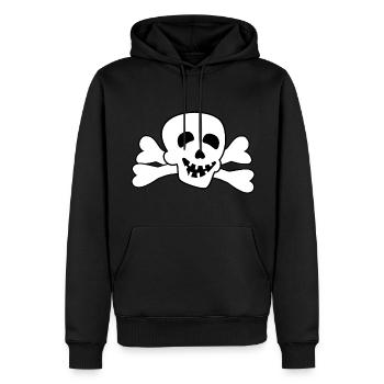 Pirat Totenkopf Knochen - Männer Premium Bio Hoodie - Schwarz - Vorne - Nico (187cm)