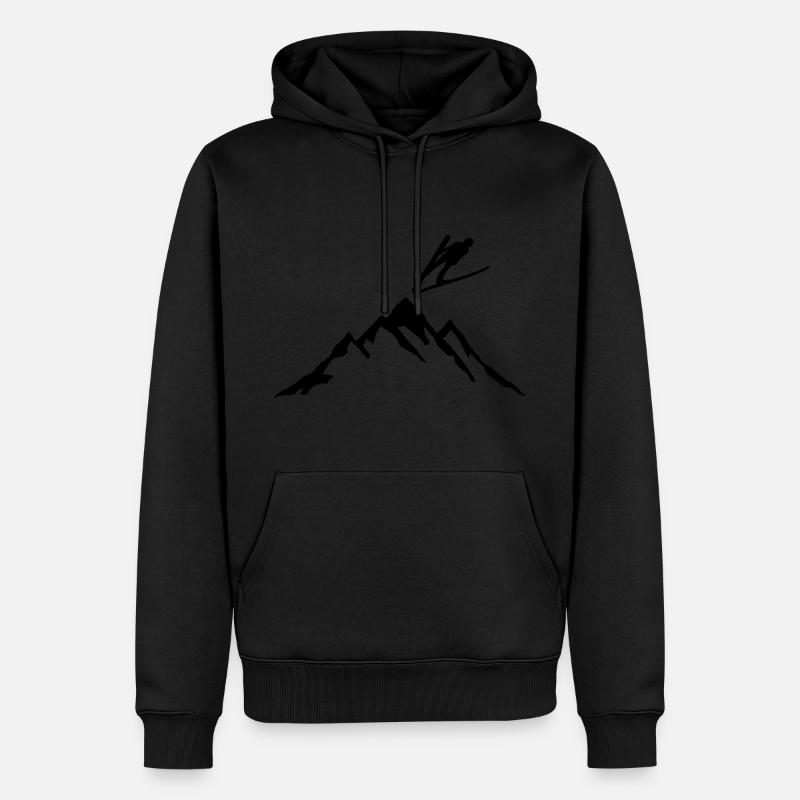 Ski jumping - Sweat à capuche Premium bio Homme - noir