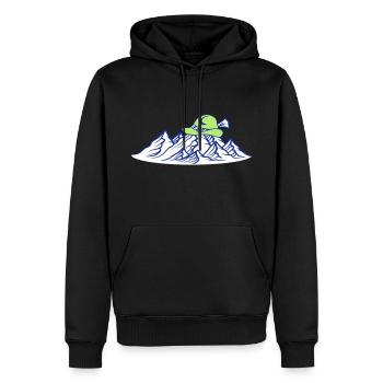 bavière allemagne chapeau bière montagnes hueg - Sweat à capuche Premium bio Homme - noir - Devant - Nico (187cm)