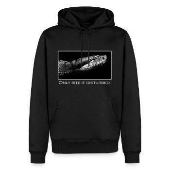 Nur beißen, wenn - Männer Premium Bio Hoodie - Schwarz - Vorne - Nico (187cm)