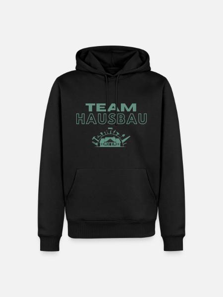 Team Hausbau - Männer Premium Bio Hoodie - Schwarz