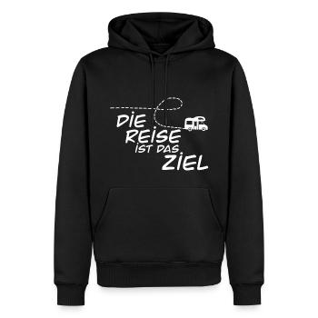 Camping Reise ist das Ziel - Männer Premium Bio Hoodie - Schwarz - Vorne - Nico (187cm)