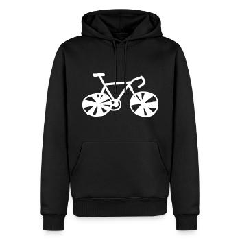 Vélo - Cadeau le vélo Cycliste Cyclisme - Sweat à capuche Premium bio Homme - noir - Devant - Nico (187cm)