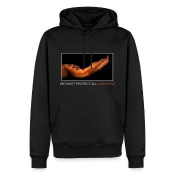 We must protect all unicorns - Sweat à capuche Premium bio Homme - noir - Devant - Nico (187cm)