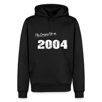 18e anniversaire 2004 Original - Sweat à capuche Premium bio Homme - noir - Devant - Nico (187cm)