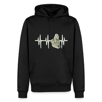 Heartbeat Weed - Sweat à capuche Premium bio Homme - noir - Devant - Nico (187cm)