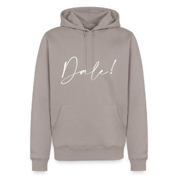 Ok - Men’s Premium Organic Hoodie - taupe - Front - Nico (187cm)