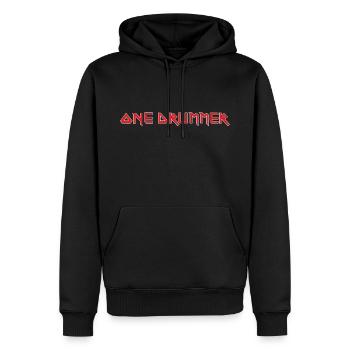 UN BATTEUR - Sweat à capuche Premium bio Homme - noir - Devant - Nico (187cm)
