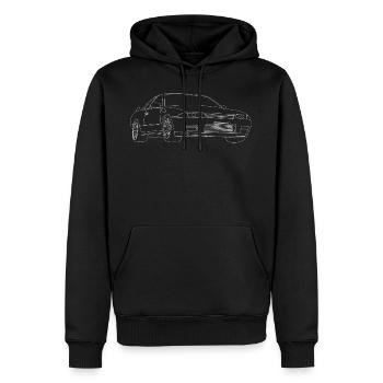Skyline GT-R R32 - Männer Premium Bio Hoodie - Schwarz - Vorne - Nico (187cm)