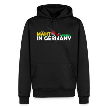 Mäht in Germany Rasenmäher - Männer Premium Bio Hoodie - Schwarz - Vorne - Nico (187cm)
