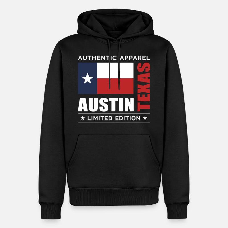 Austin - Männer Premium Bio Hoodie - Schwarz