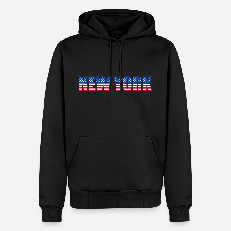 DRAPEAU DE NEW YORK - Sweat à capuche Premium bio Homme - noir