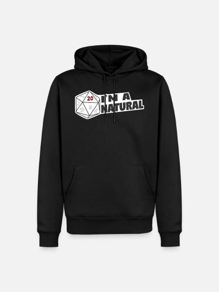 "Olen luonnollinen 20" - Herre Premium økologisk hoodie - sort