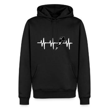 Heartbeat Fusée du Nouvel An - Sweat à capuche Premium bio Homme - noir - Devant - Nico (187cm)