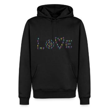love. - Sweat à capuche Premium bio Homme - noir - Devant - Nico (187cm)