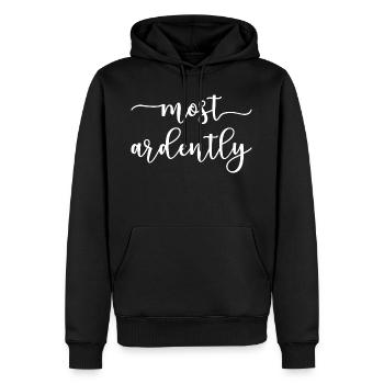 Stolz und Vorurteil Mr. Darcy - Most Ardently I - Männer Premium Bio Hoodie - Schwarz - Vorne - Nico (187cm)
