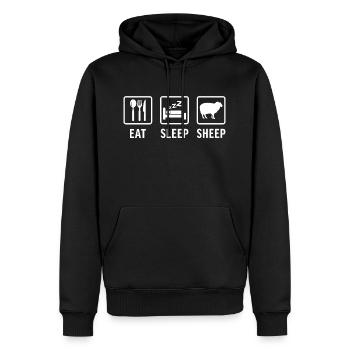 Schlafschafe essen - Männer Premium Bio Hoodie - Schwarz - Vorne - Nico (187cm)