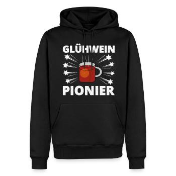 Pionnier du vin chaud - Sweat à capuche Premium bio Homme - noir - Devant - Nico (187cm)