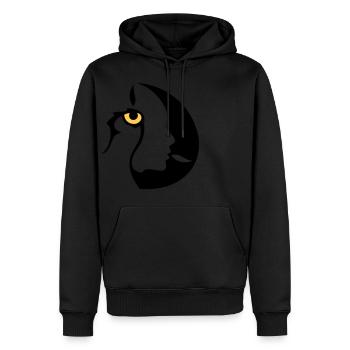 Chamane (œil droit) - Sweat à capuche Premium bio Homme - noir - Devant - Nico (187cm)