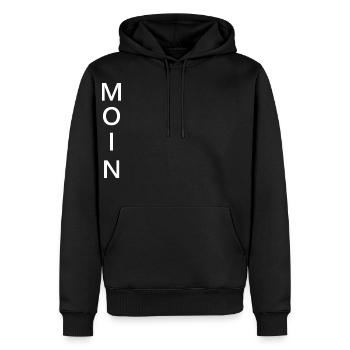 Moin - Männer Premium Bio Hoodie - Schwarz - Vorne - Nico (187cm)