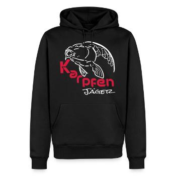 Karpfenjäger - Männer Premium Bio Hoodie - Schwarz - Vorne - Nico (187cm)