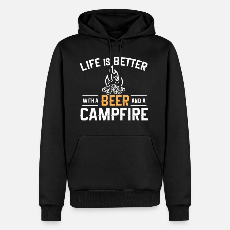 Camping - Männer Premium Bio Hoodie - Schwarz