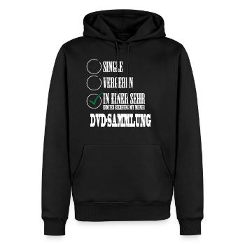 In einer Beziehung mit meiner DVD Sammlung - Männer Premium Bio Hoodie - Schwarz - Vorne - Nico (187cm)