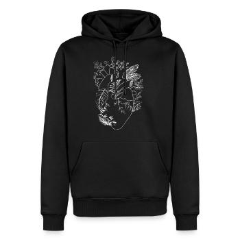 natur herz w - Männer Premium Bio Hoodie - Schwarz - Vorne - Nico (187cm)