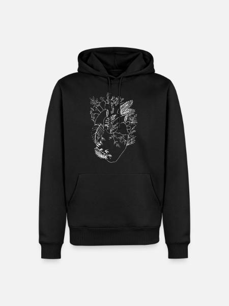 nature heart w - Men’s Premium Organic Hoodie - black