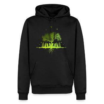Arbre Vert - Nature Arbre Ville cadeau urbain - Sweat à capuche Premium bio Homme - noir - Devant - Nico (187cm)