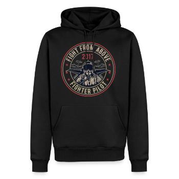 FIGHTER PILOT 2017 - pilotes de chasse de jet shirt design - Sweat à capuche Premium bio Homme - noir - Devant - Nico (187cm)