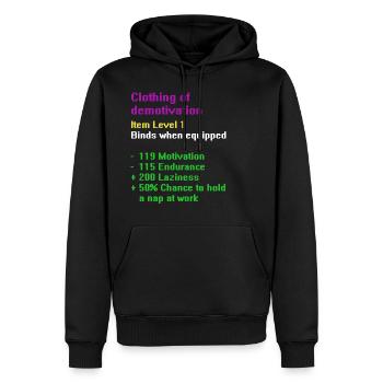 Clothing of demotivation - Männer Premium Bio Hoodie - Schwarz - Vorne - Nico (187cm)